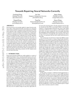 Towards Repairing Neural Networks Correctly