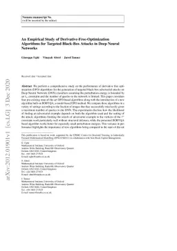 An Empirical Study of Derivative-Free-Optimization Algorithms for
  Targeted Black-Box Attacks in Deep Neural Networks