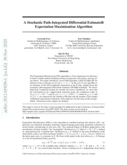 A Stochastic Path-Integrated Differential EstimatoR Expectation
  Maximization Algorithm
