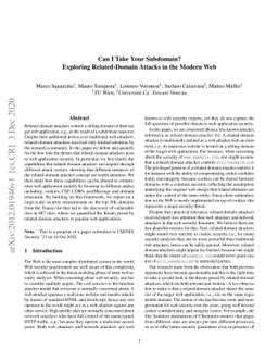 Can I Take Your Subdomain? Exploring Related-Domain Attacks in the
  Modern Web