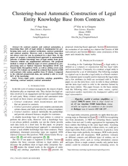 Clustering-based Automatic Construction of Legal Entity Knowledge Base
  from Contracts