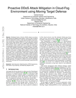 Proactive DDoS Attack Mitigation in Cloud-Fog Environment using Moving
  Target Defense