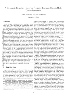 A Systematic Literature Review on Federated Learning: From A Model
  Quality Perspective