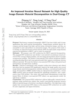 An Improved Iterative Neural Network for High-Quality Image-Domain
  Material Decomposition in Dual-Energy CT