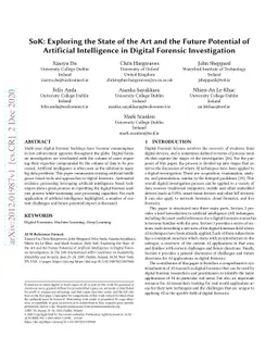 SoK: Exploring the State of the Art and the Future Potential of
  Artificial Intelligence in Digital Forensic Investigation