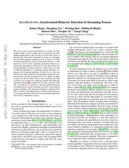 AugSplicing: Synchronized Behavior Detection in Streaming Tensors
