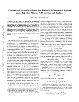 Fundamental Stealthiness-Distortion Tradeoffs in Dynamical Systems under
  Injection Attacks: A Power Spectral Analysis