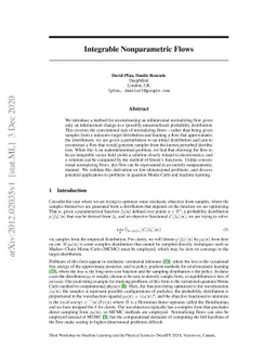 Integrable Nonparametric Flows