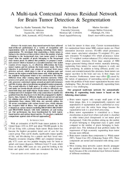 A Multi-task Contextual Atrous Residual Network for Brain Tumor
  Detection & Segmentation