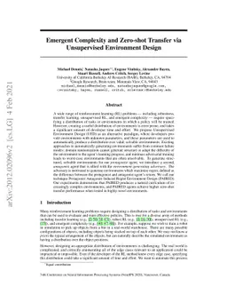 Emergent Complexity and Zero-shot Transfer via Unsupervised Environment
  Design