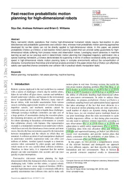 Fast-reactive probabilistic motion planning for high-dimensional robots