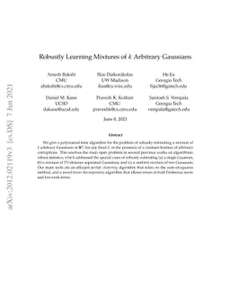 Robustly Learning Mixtures of $k$ Arbitrary Gaussians
