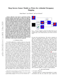 Deep Inverse Sensor Models as Priors for evidential Occupancy Mapping