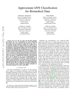 Approximate kNN Classification for Biomedical Data