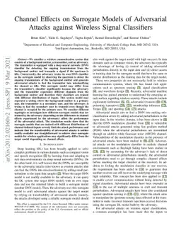 Channel Effects on Surrogate Models of Adversarial Attacks against
  Wireless Signal Classifiers