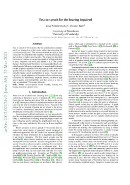 Text-to-speech for the hearing impaired