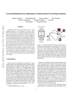 Learned Initializations for Optimizing Coordinate-Based Neural
  Representations