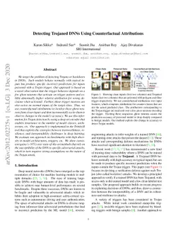 Detecting Trojaned DNNs Using Counterfactual Attributions