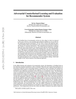Adversarial Counterfactual Learning and Evaluation for Recommender
  System