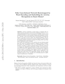 Fully Convolutional Network Bootstrapped by Word Encoding and Embedding
  for Activity Recognition in Smart Homes