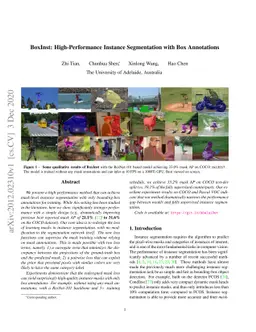 BoxInst: High-Performance Instance Segmentation with Box Annotations