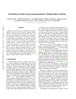 Probabilistic Tracklet Scoring and Inpainting for Multiple Object
  Tracking