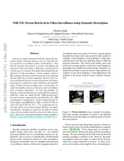 PeR-ViS: Person Retrieval in Video Surveillance using Semantic
  Description