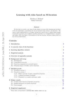Learning with risks based on M-location