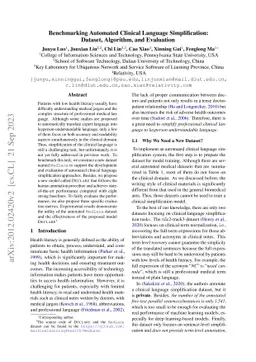 Benchmarking Automated Clinical Language Simplification: Dataset,
  Algorithm, and Evaluation