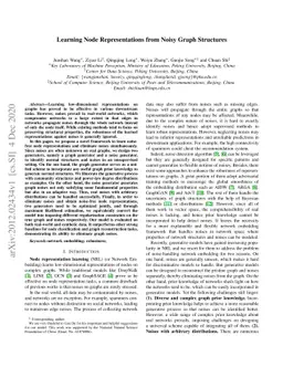 Learning Node Representations from Noisy Graph Structures