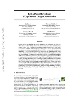 Is It a Plausible Colour? UCapsNet for Image Colourisation