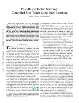 Pose-Based Tactile Servoing: Controlled Soft Touch using Deep Learning