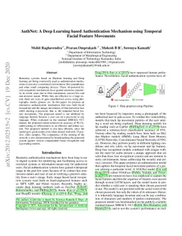 AuthNet: A Deep Learning based Authentication Mechanism using Temporal
  Facial Feature Movements
