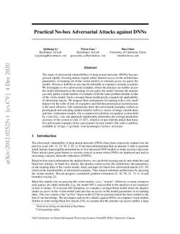 Practical No-box Adversarial Attacks against DNNs