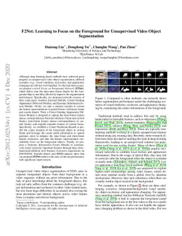 F2Net: Learning to Focus on the Foreground for Unsupervised Video Object
  Segmentation