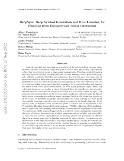 DeepSym: Deep Symbol Generation and Rule Learning from Unsupervised
  Continuous Robot Interaction for Planning