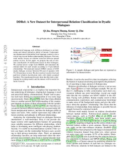 DDRel: A New Dataset for Interpersonal Relation Classification in Dyadic
  Dialogues