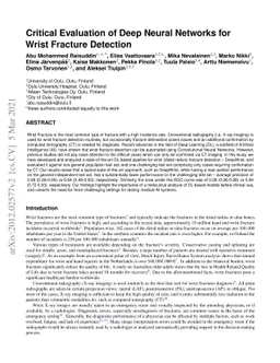 Critical Evaluation of Deep Neural Networks for Wrist Fracture Detection