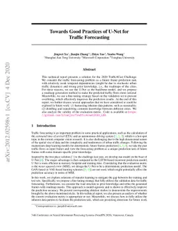 Towards Good Practices of U-Net for Traffic Forecasting