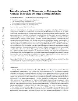 Transdisciplinary AI Observatory -- Retrospective Analyses and
  Future-Oriented Contradistinctions
