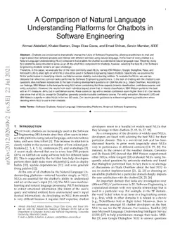 A Comparison of Natural Language Understanding Platforms for Chatbots in
  Software Engineering