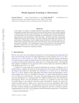 Model-Agnostic Learning to Meta-Learn
