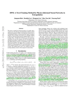DPM: A Novel Training Method for Physics-Informed Neural Networks in
  Extrapolation