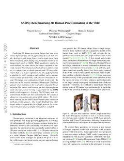 SMPLy Benchmarking 3D Human Pose Estimation in the Wild