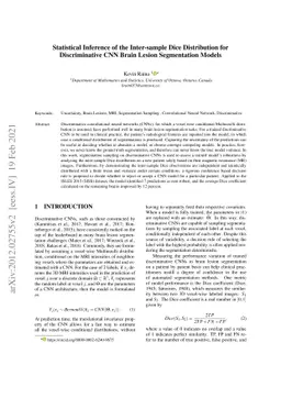 Statistical inference of the inter-sample Dice distribution for
  discriminative CNN brain lesion segmentation models