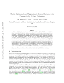 On the Optimization of Approximate Control Variates with Parametrically
  Defined Estimators
