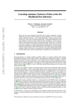 Learning summary features of time series for likelihood free inference