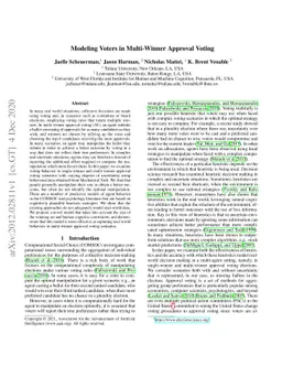 Modeling Voters in Multi-Winner Approval Voting