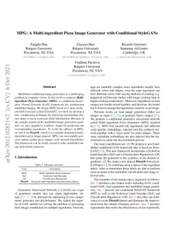 MPG: A Multi-ingredient Pizza Image Generator with Conditional StyleGANs