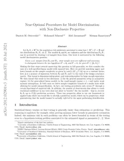 Near-Optimal Procedures for Model Discrimination with Non-Disclosure
  Properties